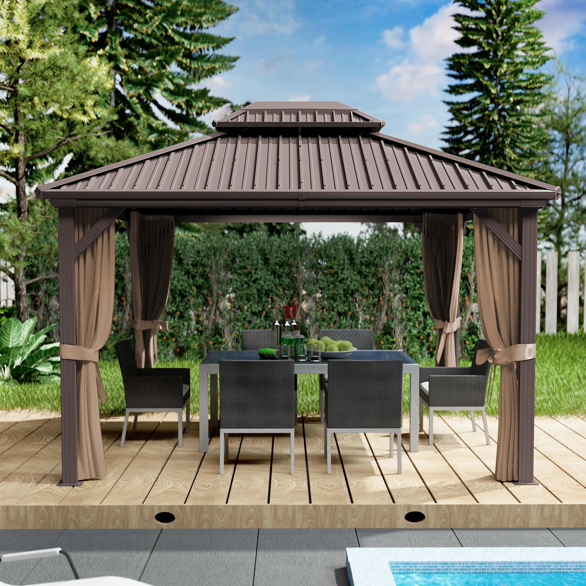 Amazon.com : Kozyard Caesar 10'x12' Hardtop Gazebo - Permanent